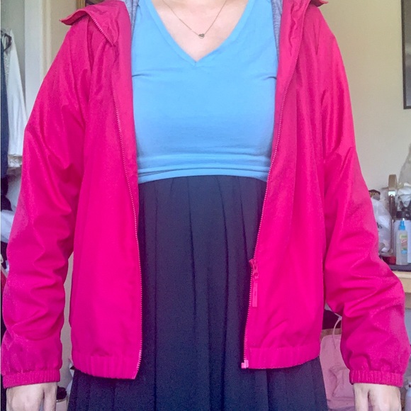 UNIQLO Pink and Gray Women’s Windbreaker Jacket with Hood - Picture 2 of 6